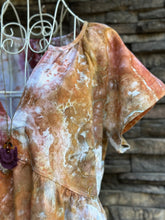 Load image into Gallery viewer, Women’s Medium Linen/Rayon Geode Short Sleeve Babydoll Dress with Pockets in ‘Desert Bloom’
