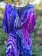 Load image into Gallery viewer, Custom Reverse Geode Surplice Maxi Dress in ‘Purple Haze’ for Lisa
