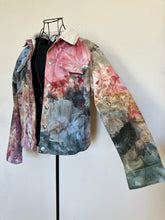 Load image into Gallery viewer, Women’s Large Ice Dyed Sherpa Lined Denim Jacket in ‘Pinot Sage’
