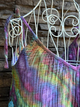 Load image into Gallery viewer, Women’s XS Petite Crinkle Cotton Gauze Jumpsuit with Tie Shoulder Straps and Pockets in ‘Northern Lights’
