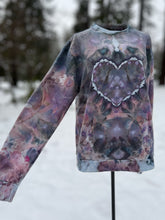 Load image into Gallery viewer, Unisex Medium Heart Pullover Sweatshirt with Kangaroo Pocket in ‘Bubblegum Raven’
