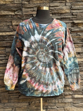 Load image into Gallery viewer, Women’s XL Oversized 100% Organic Cotton Burt’s Bees Spiral Sweatshirt in ‘Pinot Sage &amp; Teal’
