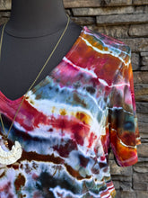 Load image into Gallery viewer, Women’s XXL Luxe Geode V-Neck T-Shirt in ‘Merlot Moon’
