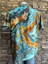 Load image into Gallery viewer, Men’s Large Geode Knit Button-up Short Sleeved Shirt in ‘Boulder Turquoise’
