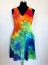 Load image into Gallery viewer, Women’s XXL Geode Sleeveless Surplice Dress with Pockets in ‘Electric Rainbow’
