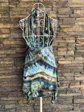 Load image into Gallery viewer, Women’s Medium/Large Hand-Sewn ‘Mantra’ Halter Style Flowy Asymmetrical Tank Top in ‘Dark Enchantment’
