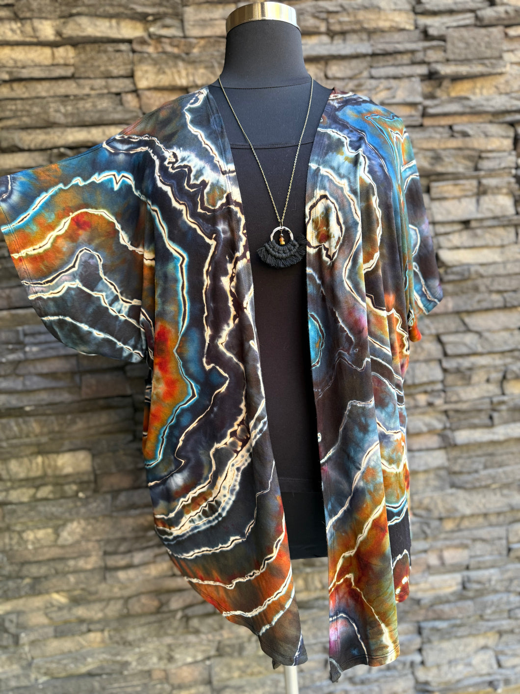 Custom Reverse Geode Kimono in ‘Midnight Jasper’ for Rosie