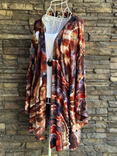 Load image into Gallery viewer, Women’s Medium Hand-sewn Geode Bell Sleeve Kimono with Pockets in ‘Phoenix Rising’
