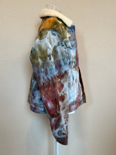 Load image into Gallery viewer, Custom Ice Dyed Sherpa Lined Denim Jacket in ‘Rustic Rainbow’ for Jennifer
