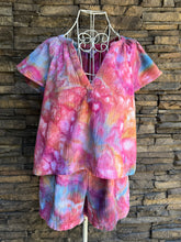 Load image into Gallery viewer, Custom Geode Cotton Gauze Shirt &amp; Shorts Set in ‘Bird Song’ for Angela
