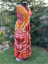 Load image into Gallery viewer, Women’s XXL Geode Surplice Maxi Dress in ‘Saffron Rose’
