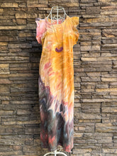 Load image into Gallery viewer, Women’s Small Upcycled 100% Cotton Flutter Sleeve Midi Dress in ‘Pinot Sage’ Inclined Twist
