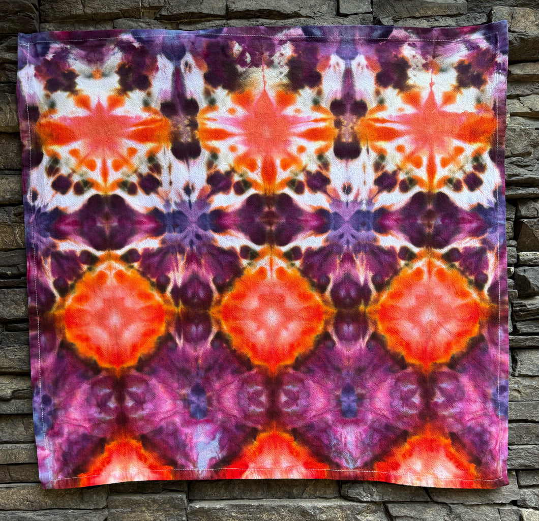 Shibori Dish Towel in ‘Amethyst Sunrise’