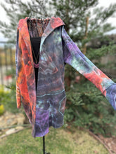 Load image into Gallery viewer, Women’s Small (fits like a medium) Geode Hooded Sweatshirt Cardigan ‘Sunset Bliss’
