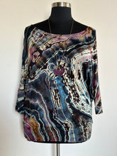 Load image into Gallery viewer, Custom Reverse Geode 3/4 Sleeve Wide Neck Top in ‘Pinot Sage’ for Rachael
