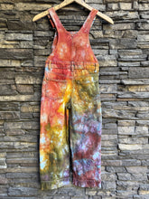 Load image into Gallery viewer, Youth Small (6/7) Denim Overalls in ‘Rustic Rainbow’
