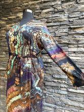 Load image into Gallery viewer, Women’s XL Reverse Geode Bamboo Viscose Long Sleeved Robe in ‘Dark Star’
