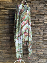 Load image into Gallery viewer, 100% Rayon Fringe Scarf in ‘Sage Blossom’
