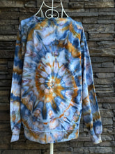 Load image into Gallery viewer, Women’s Small (fits like a medium) Oversized Burt’s Bees Organic Cotton Spiral Sweatshirt in ‘Bronzed Indigo’
