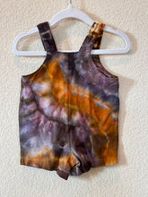 Load image into Gallery viewer, Baby 6 month Geode Overalls Romper in ‘Purple and Gold’
