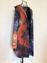 Load image into Gallery viewer, Women’s Small (fits like a medium) Geode Hooded Sweatshirt Cardigan ‘Sunset Bliss’
