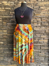 Load image into Gallery viewer, Women’s XL (can fit a XXL, too) Geode Midi Skirt with Pockets in ‘Koroit Boulder Opal’
