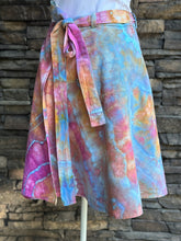 Load image into Gallery viewer, Women’s Large (but can fit S-XL) 100% Cotton Geode Short Wrap Skirt with Hidden Zipper Pocket in ‘Bird Song’

