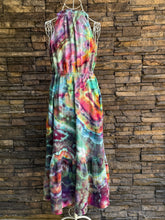 Load image into Gallery viewer, Women’s XS 0-2 (runs large, fits closer to a Small) 100% Cotton Tiered Halter Midi Dress with Pockets in ‘Cosmic Eyes’
