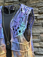 Load image into Gallery viewer, Custom Crocheted Fringe Vest in ‘Dark Star’
