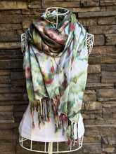 Load image into Gallery viewer, 100% Rayon Fringe Scarf in ‘Sage Blossom’
