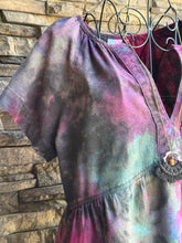 Load image into Gallery viewer, Women’s Small Upcycled Reverse Dyed Babydoll Dress with Pockets in ‘Dark Spectrum’
