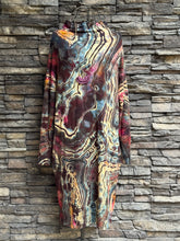 Load image into Gallery viewer, Women’s Small Reverse Geode Mock Neck Long Sleeved Sweater Dress with Pockets in ‘Pinot Sage’
