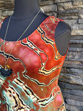 Load image into Gallery viewer, Women’s XL Reverse Geode Sleeveless Wide-Leg Ribbed Jumpsuit with Pockets in ‘Rusted Root’
