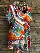 Load image into Gallery viewer, Women’s Small Geode Short Sleeved V-Neck Shirt in ‘Fire Opal’
