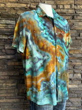 Load image into Gallery viewer, Men’s Large Geode Knit Button-up Short Sleeved Shirt in ‘Boulder Turquoise’
