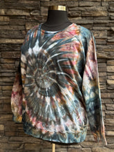 Load image into Gallery viewer, Women’s XL Oversized 100% Organic Cotton Burt’s Bees Spiral Sweatshirt in ‘Pinot Sage &amp; Teal’
