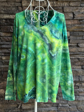 Load image into Gallery viewer, Women’s Large Geode Long-Sleeve V-Neck T-Shirt in ‘Parrot Wing Chrysocolla’
