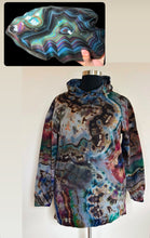 Load image into Gallery viewer, Women’s Large Reverse Geode Hoodie Dress in ‘Rainbow Obsidian’
