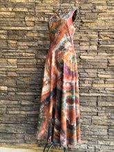 Load image into Gallery viewer, Women’s Medium Pact Organic Cotton Geode Fit &amp; Flare Open Criss-Cross Back Maxi Dress with Pockets in ‘Petrified Wood’
