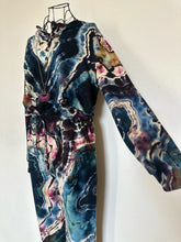 Load image into Gallery viewer, Women’s Medium Reverse Geode Terry Long Sleeved Jumpsuit in ‘Pinot Sage &amp; Teal’
