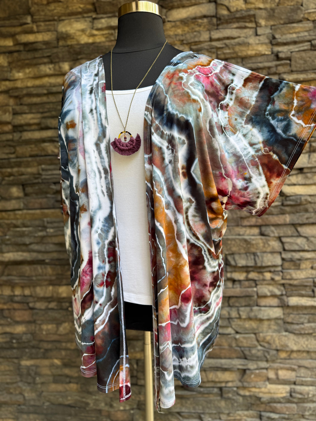 Women’s XL Geode Kimono in ‘Pinot Sage’