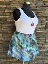 Load image into Gallery viewer, Women’s XL Geode Crinkle Gauze Ruffle Waist Mini Skort in ‘Enchanted Forest’
