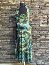 Load image into Gallery viewer, Women’s Large/XL Geode Ballet Midi Square Neck Dress with Pockets in ‘Moss Agate’
