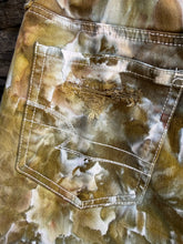 Load image into Gallery viewer, Women’s Size 10 Distressed Denim Mini Skirt in ‘Sage Green’

