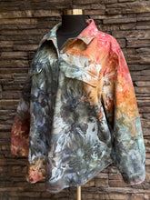Load image into Gallery viewer, Women’s Oversized 3X (fits more like a 4X) Denim Button Up Long Sleeved Shirt in ‘Pinot Sage &amp; Teal’
