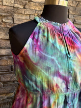 Load image into Gallery viewer, Women’s Large 12/14 (runs large, fits closer to an XL) 100% Cotton Tiered Halter Midi Dress with Pockets in ‘Cosmic Eyes’

