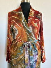Load image into Gallery viewer, Women’s Large Geode Ribbed Kit Cardigan Robe with Pockets in ‘Rustic Rainbow’
