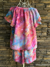 Load image into Gallery viewer, Custom Geode Cotton Gauze Shirt &amp; Shorts Set in ‘Bird Song’ for Angela
