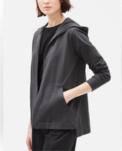 Load image into Gallery viewer, Women’s 2X Eileen Fisher Organic Cotton Reverse Geode Hooded Cardigan with Pockets in ‘Spectrolite’
