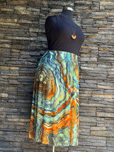 Load image into Gallery viewer, Women’s XXL (can fit a 3X, too) Geode Midi Skirt with Pockets in ‘Boulder Turquoise’
